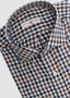 LUCIANO BARBERA CHECKERED LONG SLEEVE SPORT SHIRT IN CLASSIC NAVY BROWN