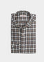 LUCIANO BARBERA LONG SLEEVE SPORT SHIRT IN GREY PLAID WITH VICUNA