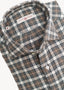 LUCIANO BARBERA LONG SLEEVE SPORT SHIRT IN GREY PLAID WITH VICUNA