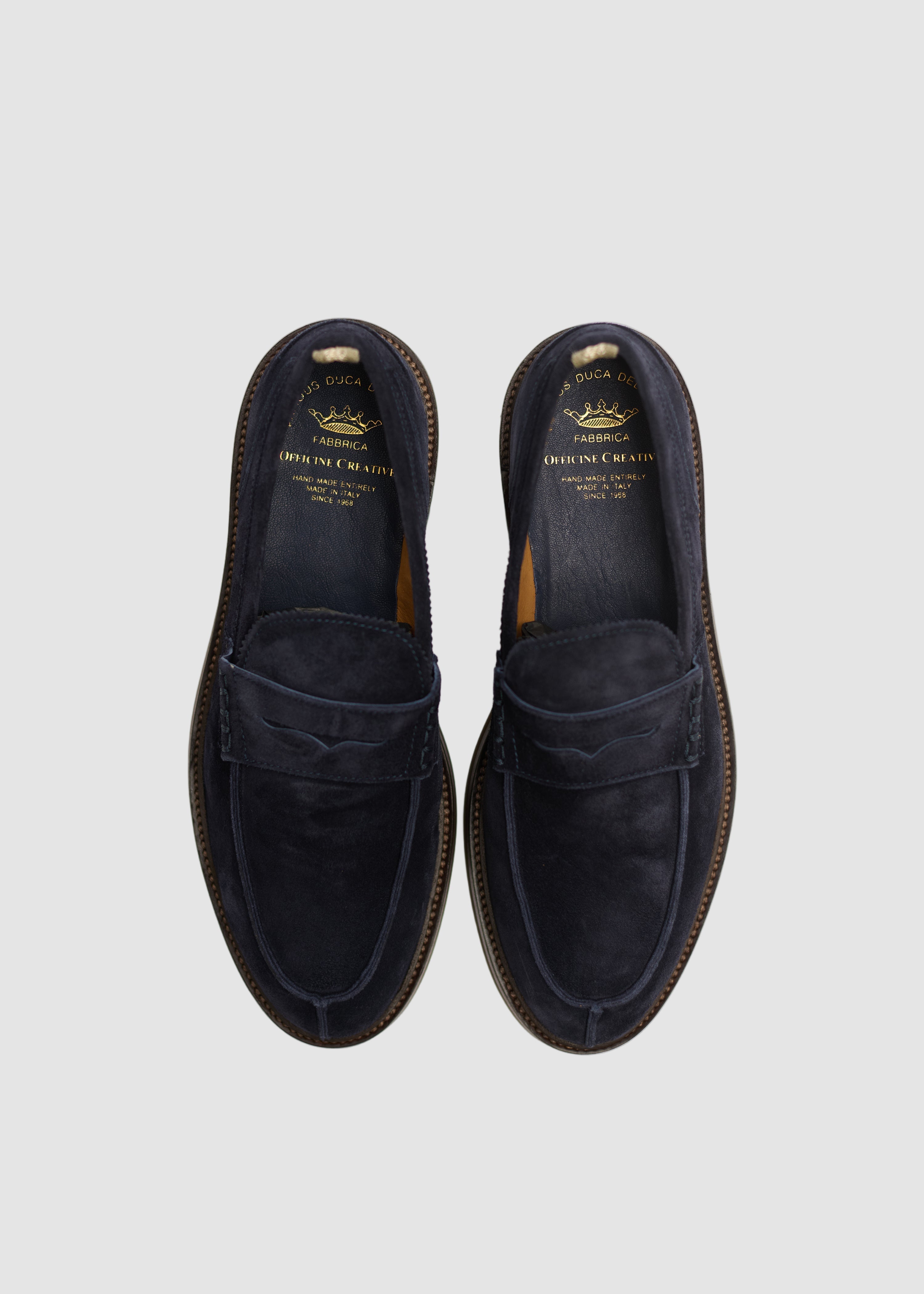 OFFICINE CREATIVE BLUE SUEDE PENNY – beecroft & bull display picture 2