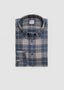STENSTROMS LONG SLEEVE SPORT SHIRT IN NAVY TAN