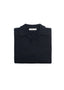 INIS MEAIN WOOL LINEN SADDLE SHOULDER POLO IN NAVY