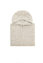 INIS MEAIN SILVER WOOL CASHMERE LIVELINE HOODIE IN NAVY FLECK