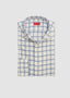 ISAIA LONG SLEEVE CHECKERED SPORT SHIRT IN WHITE AND BLUE