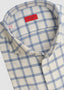 ISAIA LONG SLEEVE CHECKERED SPORT SHIRT IN WHITE AND BLUE