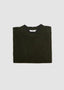 INIS MEAIN ROLLED CREW WITH STRIPES IN GREEN AND CHARCOAL
