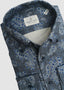 EMANUEL BERG FLANNEL PAISLEY LONG SLEEVE SPORT SHIRT IN NAVY