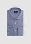 EMANUEL BERG CHECKERED DRESS SHIRT IN YOGA NAVY