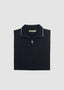 CANALI MERINO QUARTER ZIP SWEATER WITH TRIM IN DARK NAVY