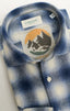 TINTORIA MATTEI LONG SLEEVE SPORT SHIRT IN BLUE OMBRE PLAID