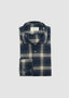 TINTORIA MATTEI LONG SLEEVE SPORT SHIRT IN VICUNA LIGHT BLUE AND DARK BLUE PLAID