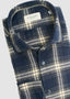 TINTORIA MATTEI LONG SLEEVE SPORT SHIRT IN VICUNA LIGHT BLUE AND DARK BLUE PLAID