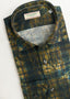 TINTORIA MATTEI LONG SLEEVE SPORT SHIRT IN YELLOW TEAL SHADOW PALM PLAID