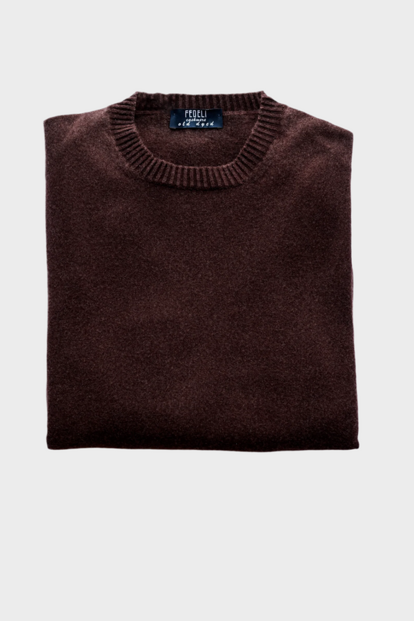 Vintage Cashmere crew in rust