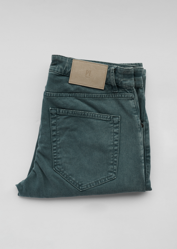 Jean Stretch Denim In Dark Turquoise