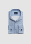 EMANUEL BERG DRESS SHIRT WITH YOGA PLAID IN MEDIUM BLUE