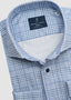 EMANUEL BERG DRESS SHIRT WITH YOGA PLAID IN MEDIUM BLUE