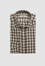 LUCIANO BARBERA CHECKERED LONG SLEEVE SPORT SHIRT IN GREEN, RUST & CREAM 