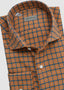 SARTORIO ORANGE MINI PLAID LONG SLEEVE SPORT SHIRT