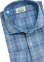 GIANNETTO PORTOFINO LONG SLEEVE SPORT SHIRT IN BLUE TARGHEE CHECKERED