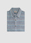FAHERTY SHORT SLEEVE SPORT SHIRT IN BLUE GULF STRIPES