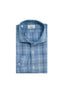 GIANNETTO PORTOFINO LONG SLEEVE SPORT SHIRT IN BLUE TARGHEE CHECKERED