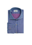 GIANNETTO PORTOFINO LONG SLEEVE SPORT SHIRT WITH DOUBLE DENIM SNAP IN PURPLE & PINK