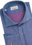 GIANNETTO PORTOFINO LONG SLEEVE SPORT SHIRT WITH DOUBLE DENIM SNAP IN PURPLE & PINK