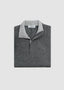 GRAN SASSO ALCANTARA TRIM QUARTER ZIP SWEATER IN CHARCOAL