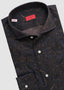 ISAIA CHAMBRAY PRINT LONG SLEEVE SPORT SHIRT IN DARK GREY