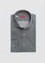 ISAIA LIGHT FLANNEL LONG SLEEVE SPORT SHIRT IN LIGHT GREY