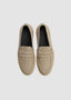 CANALI WOVEN SUEDE-TRIMMED PENNY LOAFERS IN TAN