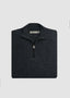 CANALI QUARTER ZIP SWEATER WITH SUEDE IN GREY