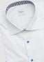STENSTRÖMS LONG-SLEEVE SPORT SHIRT WITH FLORAL-PRINT TRIM IN WHITE