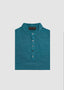 FILIPPO DE LAURENTIIS STRETCH LINO HENLY T-SHIRT IN BLUE CADETTO