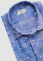 ETRO LONG SLEEVE SPORT SHIRT TEXT PAISLEY BLUE ON BLUE