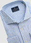 EMANUEL BERG LONG SLEEVES SPORT SHIRT LINEN PREMIUM LUXURY IN BRIGHT BLUE STRIPES