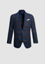 ISAIA SPORT COAT IN BABY ALPACA BOUCLÉ OVERCHECK IN BRIGHT BLUE