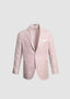 SARTORIO SPORT COAT WOOL SILK LINEN BLEND IN PINK PLAID