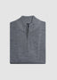 PATRICK ASSARAF PLAITED MERINO QUARTER ZIP IN MIST