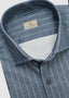 SONRISA CHALKSTRIPE FLANNEL LONG SLEEVE SPORT SHIRT IN BLUISH GREY