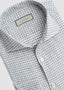CANALI CHECKERED LINEN LONG SLEEVE SPORT SHIRT IN GREY