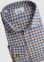 GIANNETTO PORTOFINO LONG SLEEVE SPORT SHIRT IN BLUE BROWN LAY UP CHECKED