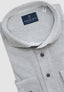 EMANUEL BERG LONG SLEEVE HERRINGBONE LUXE POLO IN LIGHT GREY