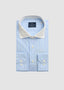 EMANUEL BERG STRETCH YOGA POPLIN DRESS SHIRT IN LIGHT PASTEL BLUE