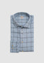 STENSTRÖMS LONG SLEEVE FLANNEL SPORT SHIRT IN BLUE WINDOWPANE