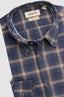 BORGO LONG SLEEVE SPORT SHIRT IN BLUE MELANGE WINDOWPANE