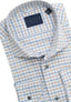 CALDER LONG SLEEVE SPORT SHIRT WITH CHUNKY TATTERSALL IN PALE BLUE