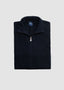FEDELI GIZA RIBBED FULL ZIP SWEATER IN NAVY