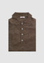 LUCIANO BARBERA BROWN LINEN 4 BUTTON POLO